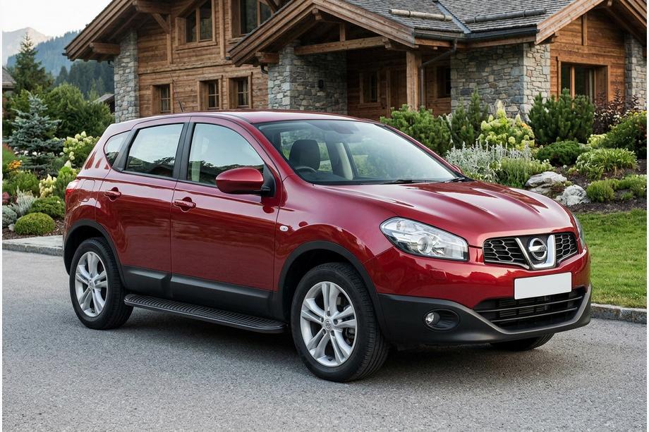 Nissan Qashqai 2010–2014 Bočné prahy Tayga Black (2 ks, hliník) Dlhý rázvor Image