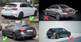 Mercedes A-class W177 2018– Premium AMG / A35 zásterky (4 ks) fotografia 3