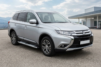 Mitsubishi Outlander 2012–2021 Mevsim Grey bočné nášľapy (2 ks, hliník) fotografia 1