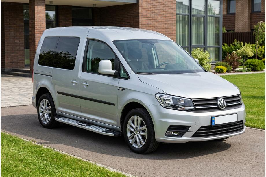 Volkswagen Caddy 2015–2020 Mevsim Grey bočné nášľapy (2 ks, hliník) Štandardná základňa Image