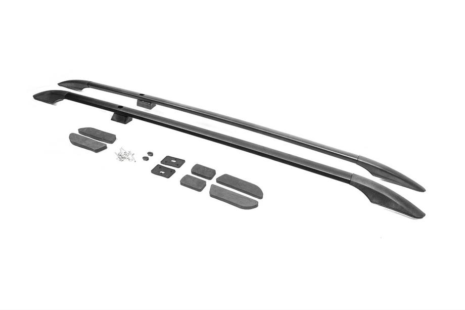 Ford Connect 2014–2021 Čierne strešné lyžiny Štandardné, plastové pätky Fotografia 2