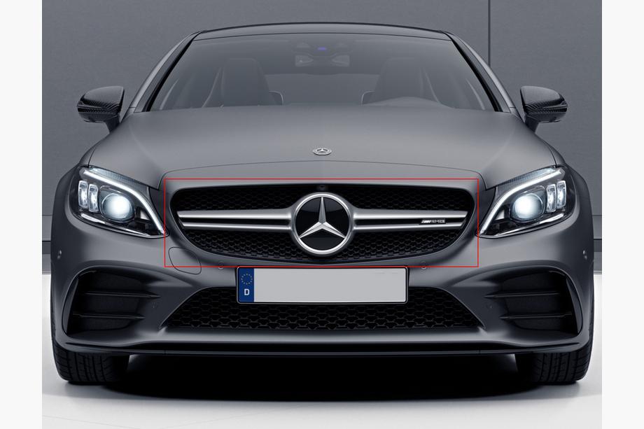Mercedes C-class W205 2014–2021 Predná maska AMG Silver (pre Avantgarde/AMG-Line/C43 AMG) Image