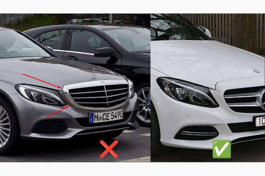 Mercedes C-class W205 2014–2021 Predná maska AMG Silver (pre Avantgarde/AMG-Line/C43 AMG) 2018+, s kamerou Fotografia 4