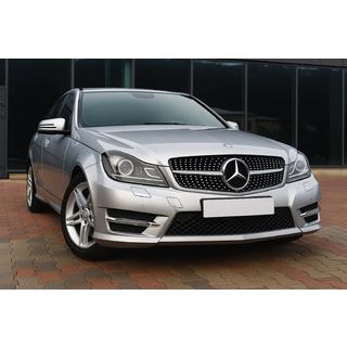 Predná maska chladiča Diamond Silver Mercedes trieda C W204 2007–2015 fotografia 1