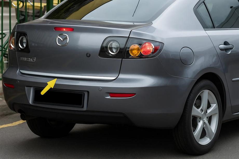 Mazda 3 2003–2009 Nerezová lišta hrany kufra SD Image