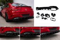 Mercedes CLA C118 2019– Zadný difúzor s koncovkami výfuku (dizajn CLA45) fotografia 1