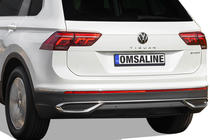 Volkswagen Tiguan 2016–2023 Krycie lišty – imitácia koncoviek výfuku 2020+ (3 ks, nerez) Carmos - turecká oceľ fotografia 1