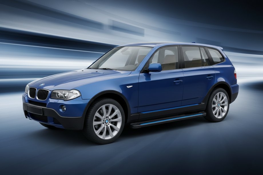 BMW X3 E83 2003–2010 Bočné nášľapy Maya Blue (2 ks, hliník) Image