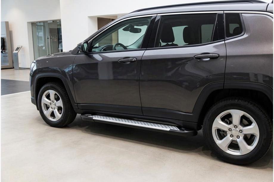 Jeep Compass 2016– Bočné nášľapy Allmond Grey (2 ks, hliník) Image
