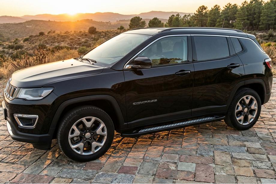 Jeep Compass 2016– Bočné nášľapy Vision New Black (2 ks, hliník) Image