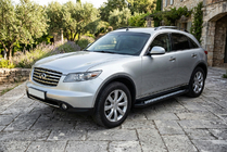 Infiniti FX 2003–2008 Bočné nášľapy Vision New Black (2 ks, hliník) fotografia 1