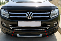 Volkswagen Amarok 2010–2022 Nerezová chrómová lišta „úsmev“ na predný nárazník (1 ks) fotografia 1
