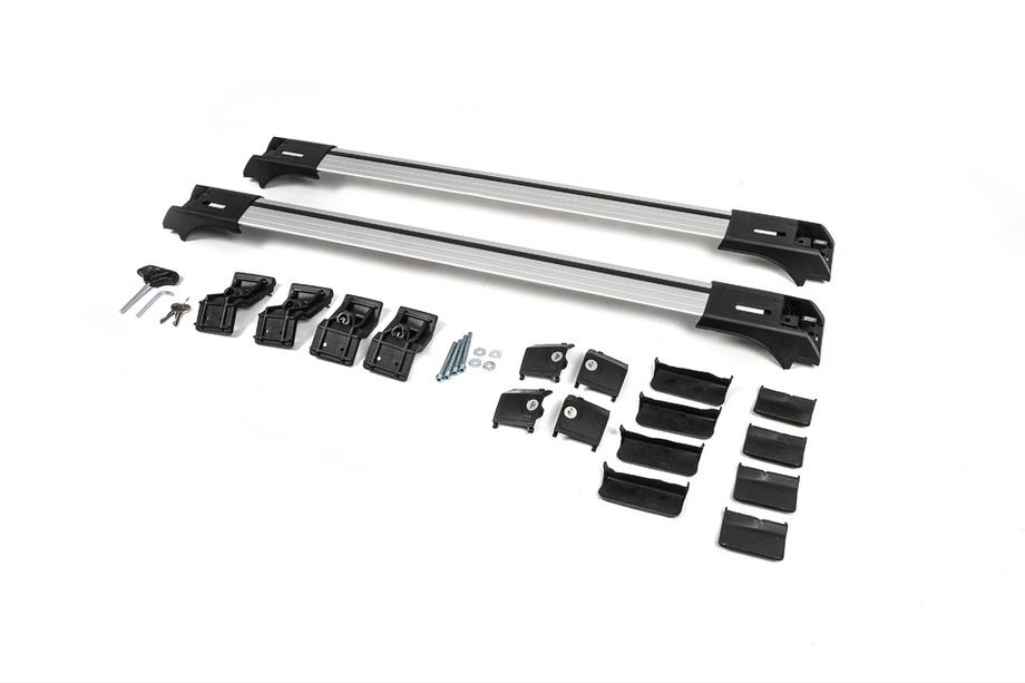 Uzamykateľné priečniky na bežné strešné relingy Skybar V1 (2 ks) do 140 cm, čierna Fotografia 12