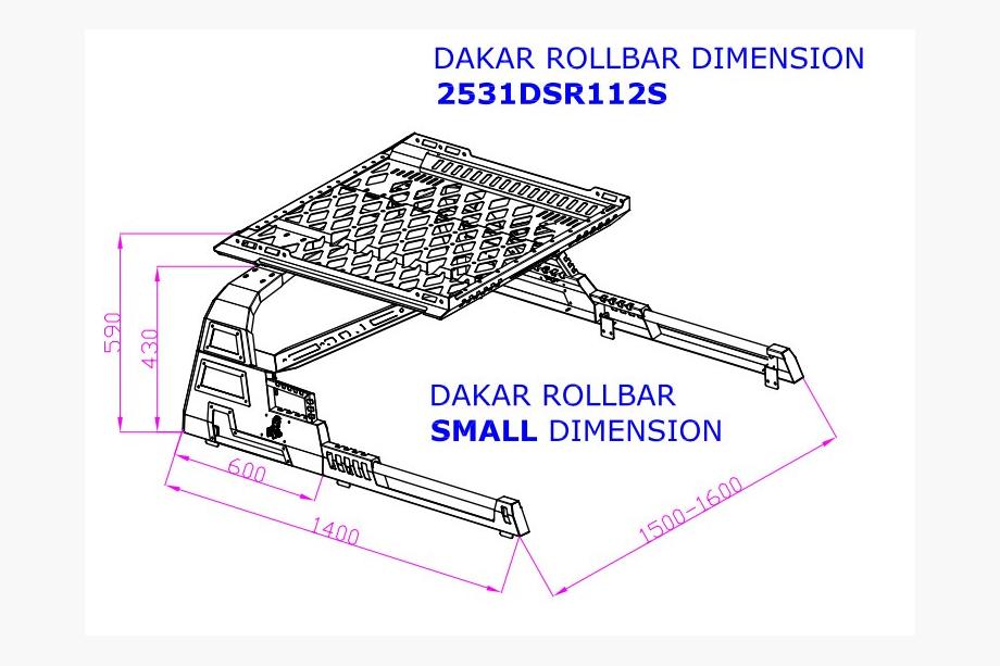 Mitsubishi L200 2015–2024 Rollbar s nákladným košom Dakar Fotografia 5