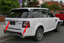 Range Rover Sport 2005–2013 Koncovky výfuku V2 (2 ks, nerez) fotografia 1