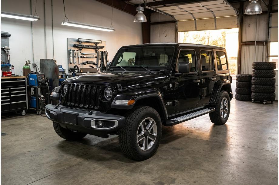 Jeep Wrangler 2018– Bočné nášľapy Allmond Grey (2 ks, hliník) Image