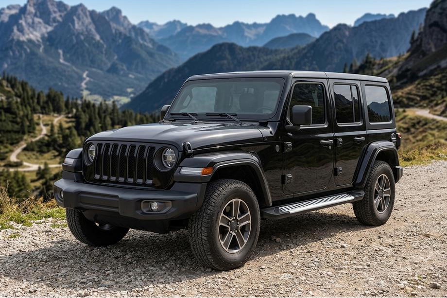 Jeep Wrangler 2018– Bočné prahy Line (2 ks, hliník) Image