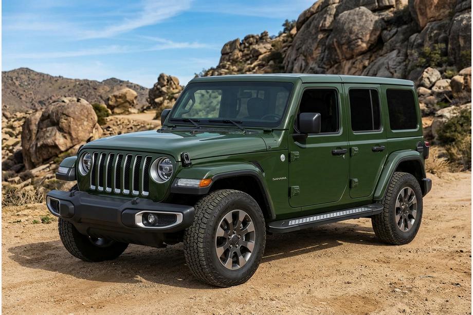 Jeep Wrangler 2018– Bočné nášľapy Vision New Black (2 ks, hliník) Fotografia 1