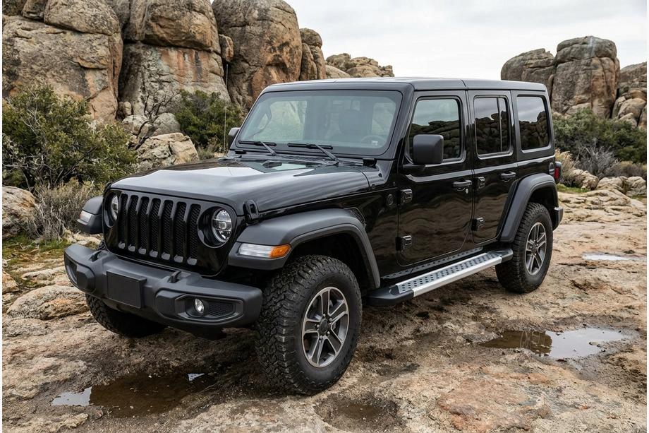 Jeep Wrangler 2018– Bočné nášľapy Vision New Grey (2 ks, hliník) Image