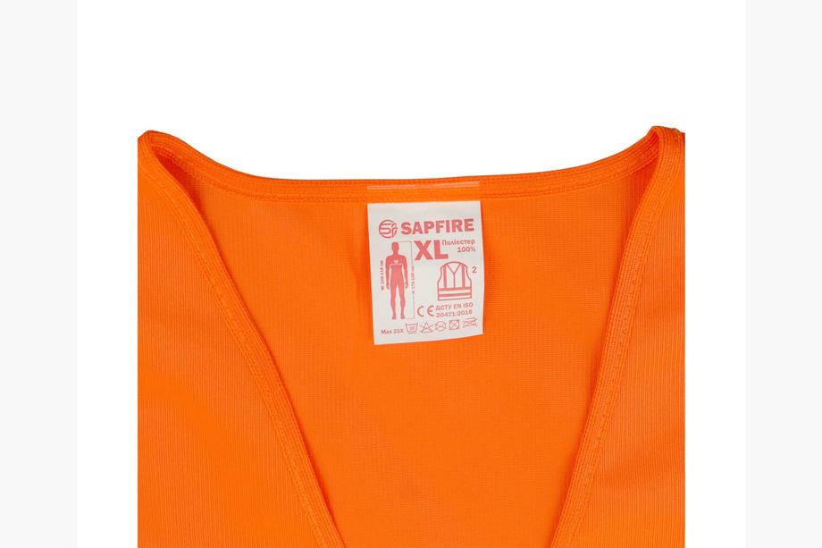 Výstražná vesta XL oranžová SH-028 SAPFIRE Fotografia 5