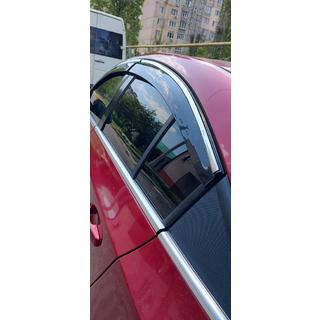 Okenné deflektory s chrómovou lištou (4 ks, Sunplex Chrome) Chevrolet Cruze 2009–2015 fotografia 3