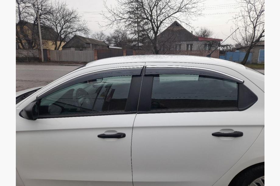 Peugeot 301 2012– Okenné deflektory s chrómovou lištou (4 ks, Sunplex Chrome) Image