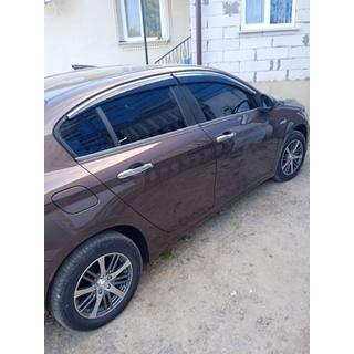 Okenné deflektory s chrómovou lištou (4 ks, Sunplex Chrome) Fiat Tipo 2016– fotografia 3