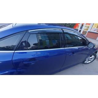 Okenné veterné deflektory s chrómovou lištou HB/Sedan (4 ks, Sunplex Chrome) Ford Focus III 2011–2017 fotografia 2