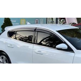 Okenné veterné deflektory s chrómovou lištou HB/SD (4 ks, Sunplex Chrome) Ford Focus IV 2018– fotografia 2