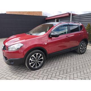 Okenné deflektory s chrómovou lištou (4 ks, Sunplex Chrome) Nissan Qashqai 2010–2014 fotografia 4