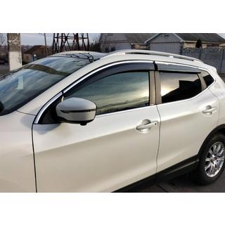 Okenné deflektory s chrómovou lištou (4 ks, Sunplex Chrome) Nissan Qashqai 2014–2021 fotografia 1