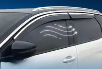 Peugeot 3008 2016–2023 Okenné deflektory s chrómovou lištou (4 ks, Sunplex Chrome) fotografia 1