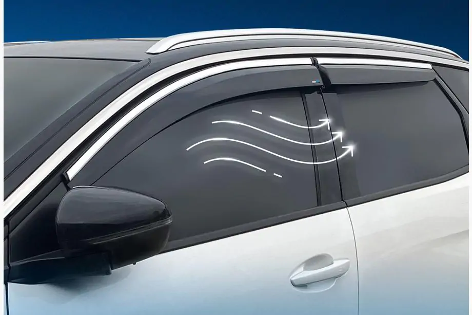 Peugeot 3008 2016–2023 Okenné deflektory s chrómovou lištou (4 ks, Sunplex Chrome) Image