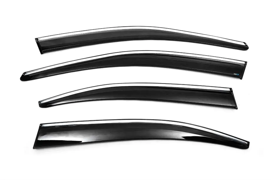 Skoda Octavia III A7 2013–2019 Okenné deflektory s chrómovou lištou Liftback (4 ks, Sunplex Chrome) Image