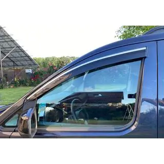 Deflektory okien s chrómovou lištou (2 ks, Sunplex Chrome) Volkswagen Caddy 2020– fotografia 1