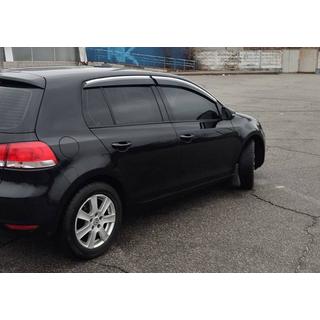 Okenné deflektory s chrómovou lištou HB (4 ks, Sunplex Chrome) Volkswagen Golf 6 2008–2014 fotografia 2