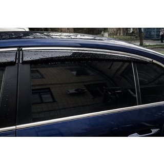 Okenné deflektory s chrómovou lištou (4 ks, Sunplex Chrome) Volkswagen Passat B6 2006–2012 fotografia 2