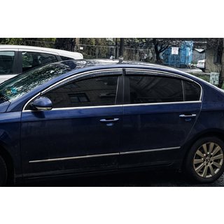 Okenné deflektory s chrómovou lištou (4 ks, Sunplex Chrome) Volkswagen Passat B6 2006–2012 fotografia 3