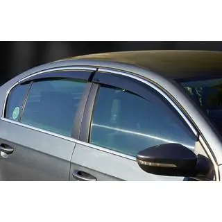 Okenné deflektory s chrómovou lištou SD (4 ks, Sunplex Chrome) Volkswagen Passat B8 2015–2023 fotografia 1