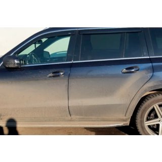 Okenné deflektory s chrómovou lištou (4 ks, HIC) Mercedes GLE W167 2018– fotografia 4