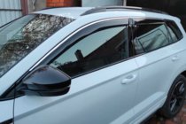Skoda Karoq 2018– Okenné deflektory s chrómovou lištou (4 ks, HIC) fotografia 1