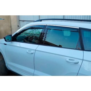 Okenné deflektory s chrómovou lištou (4 ks, HIC) Skoda Karoq 2018– fotografia 2