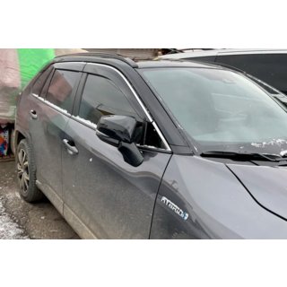 Okenné deflektory s chrómovou lištou (4 ks, HIC) fotografia 2