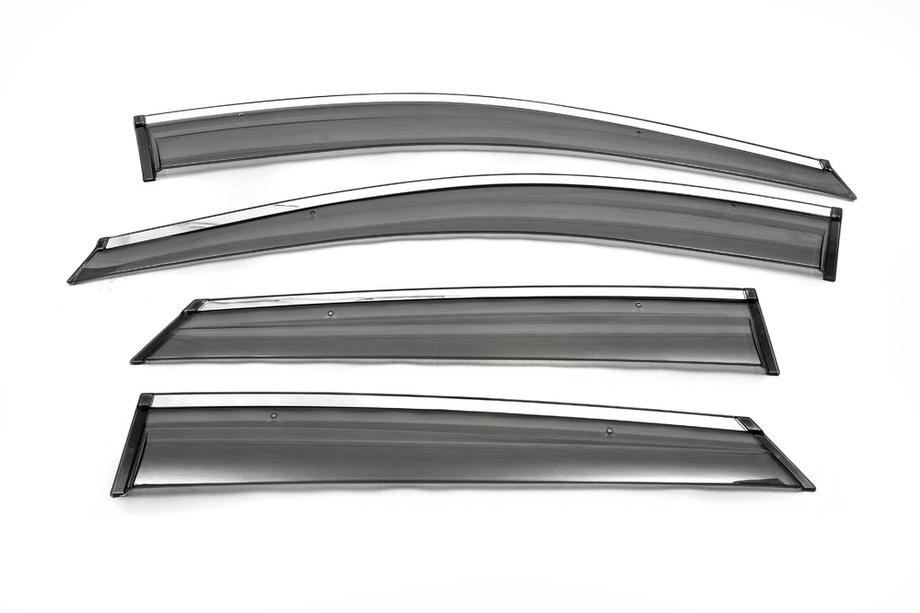 Hyundai IX-35 2010–2015 Okenné veterné deflektory s chrómom (4 ks, ABM) Image