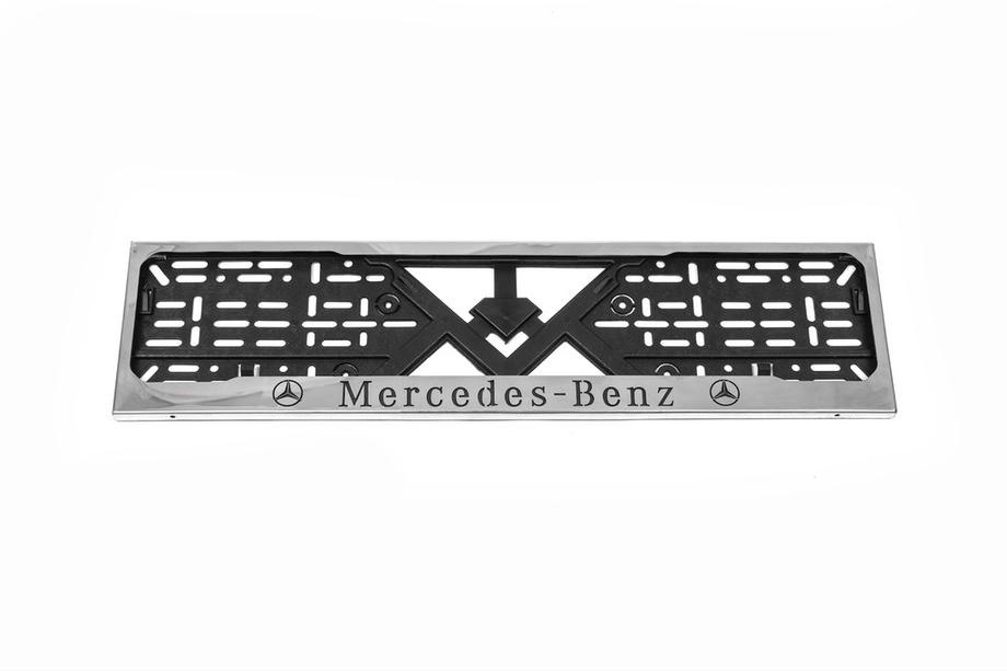 Mercedes-Benz Chrómový rámček ŠPZ Mercedes (1 ks, nehrdzavejúca oceľ) Fotografia 3
