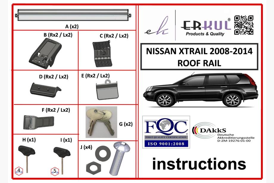 Nissan X-trail T31 2007–2014 Uzamykateľné priečniky na integrované strešné lyžiny WingBar V1 (2 ks) Sivé Fotografia 3