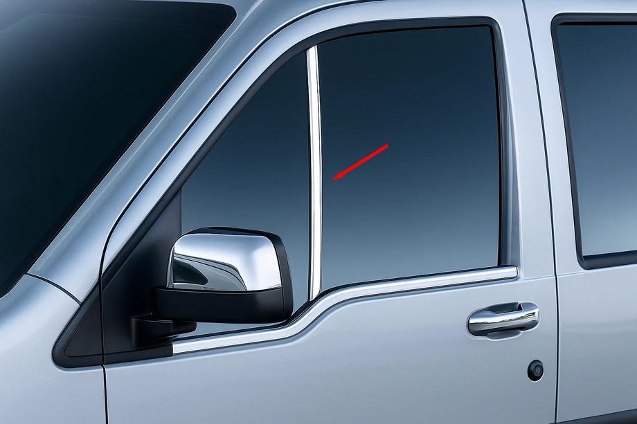 Ford Connect 2010–2013 Nerezový kryt stĺpika okna (2 ks) Carmos - turecká oceľ Image