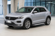Volkswagen T-Roc 2017–2025 Bočné nášľapy Allmond Grey (2 ks, hliník) fotografia 1