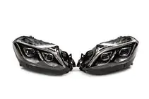 Mercedes GL/GLS trieda X166 2012–2019 Predné svetlomety Halogen na LED (pre vozidlá prestavané z GL na GLS, 2 ks) fotografia 1