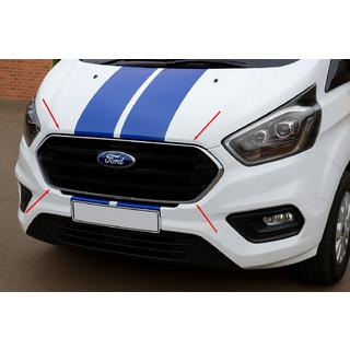 Chrómové lišty na mriežku nárazníka 2018+ (4 ks, nerez) Ford Custom 2013–2022 fotografia 1